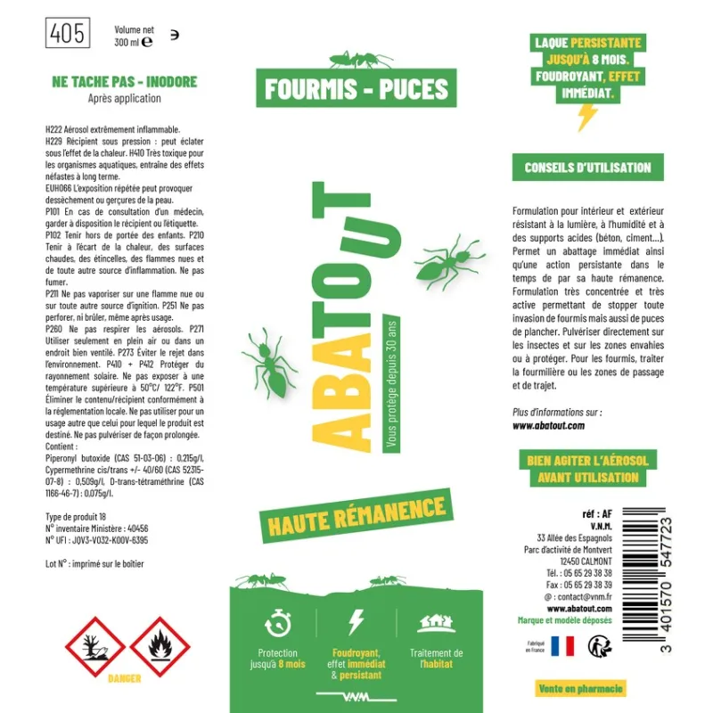 Laque anti-Fourmis, Puces & Gendarmes