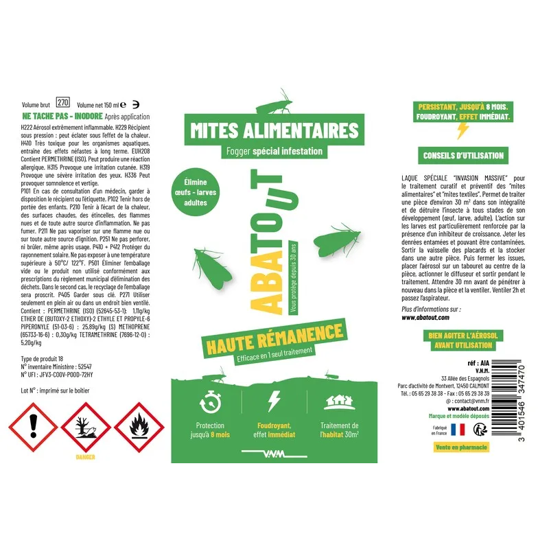 Laque anti-Mites alimentaires – Fogger