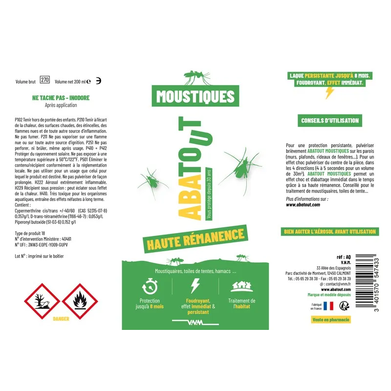 Laque anti-Moustiques