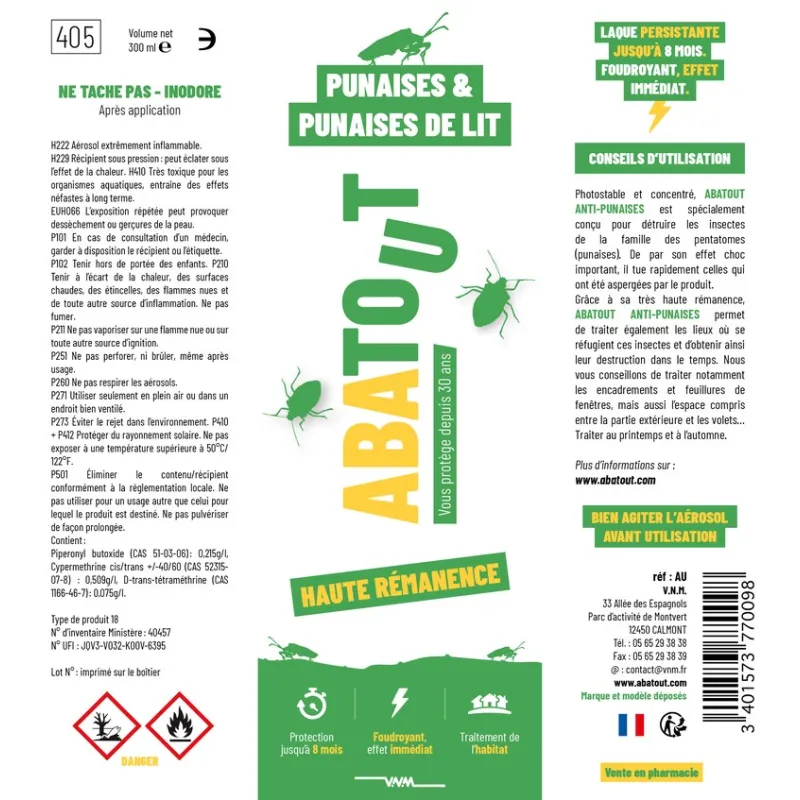 Laque anti-Punaises & Punaises de lit