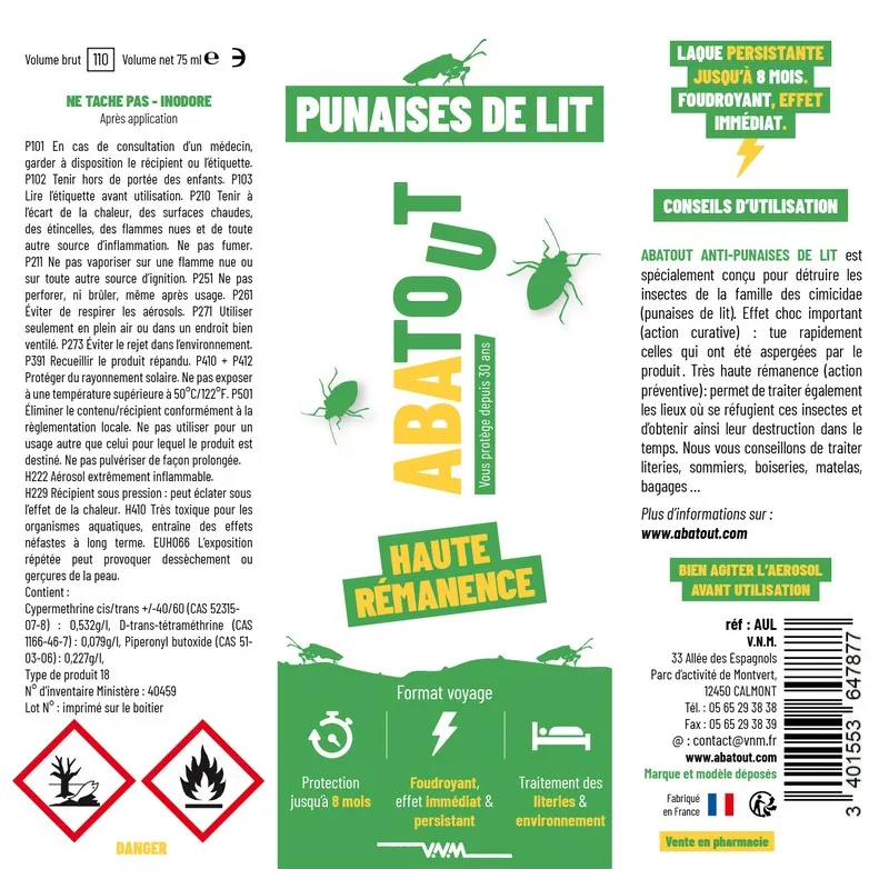 Laque Anti-Punaises de lit