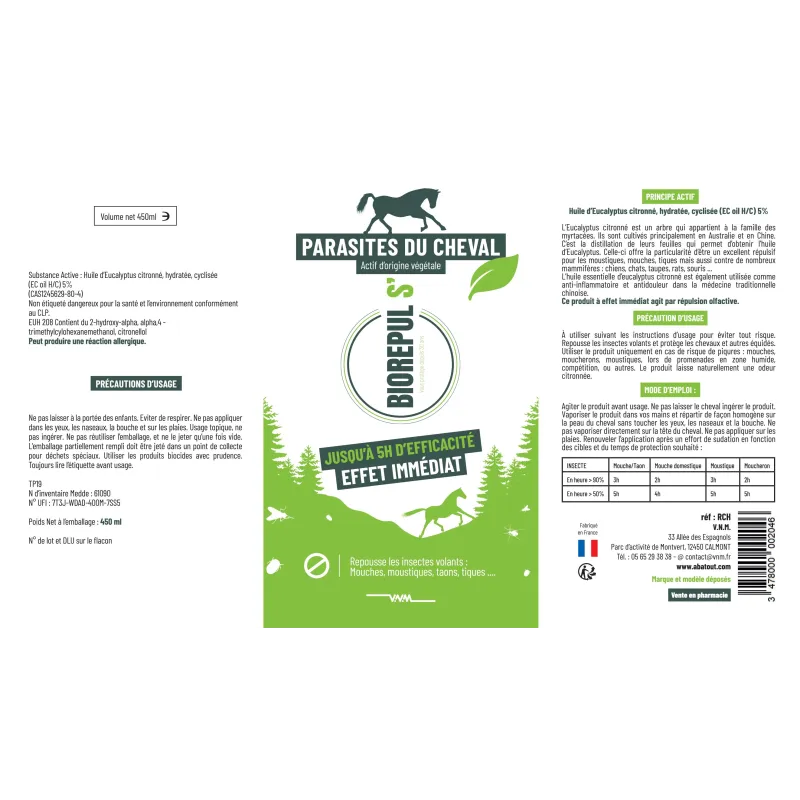 BIOREPULS' Répulsif Mouche du Cheval 450ml