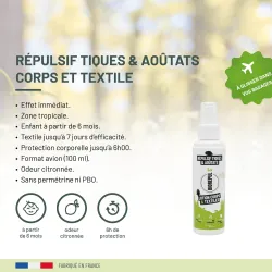 BIOREPULS' Répulsif Tiques/Aoutats Corps/Textiles 100ml