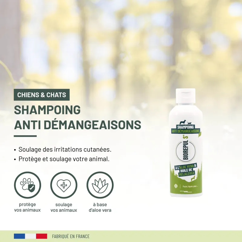 Véto shampoing anti-démangeaisons chiens chats naturel