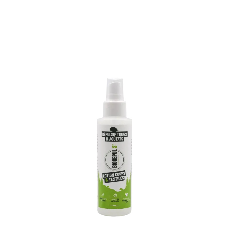 Répulsif tiques aoûtats corps et textile