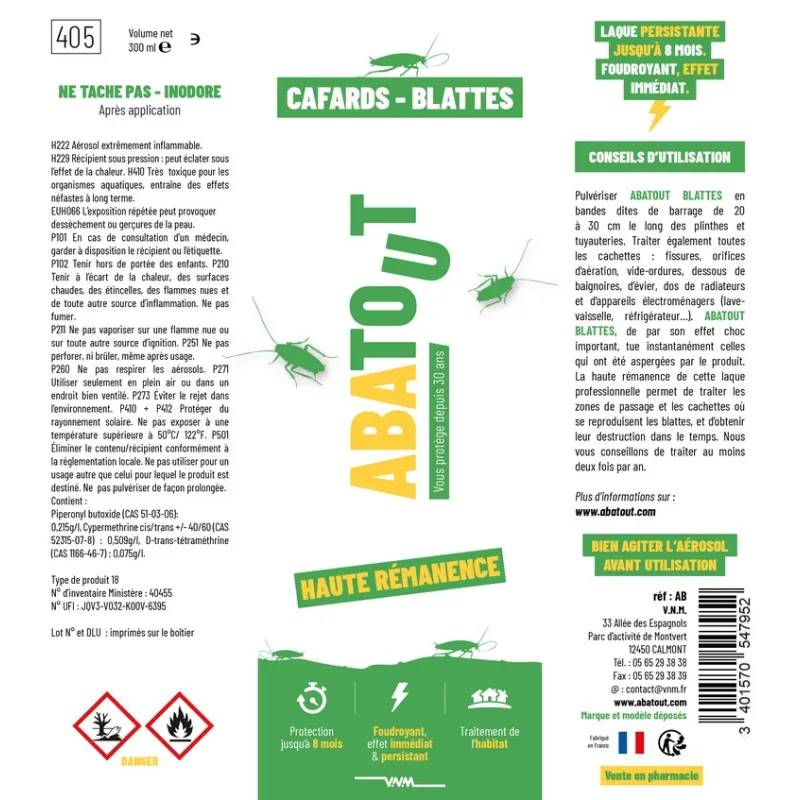 Laque anti-Blattes & Cafards