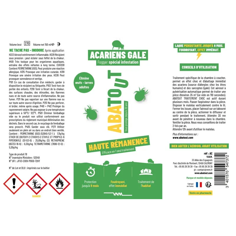 Laque anti-Acariens & Gale – Fogger